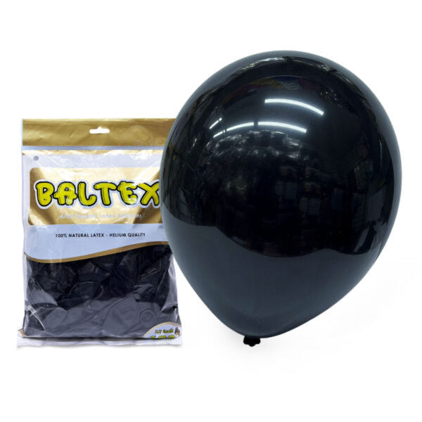 100pcs 12″ 2.8g Baltex Black Latex Balloon