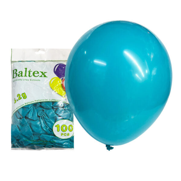 100pcs 12″ 3.2g Baltex Water Blue Latex Balloon