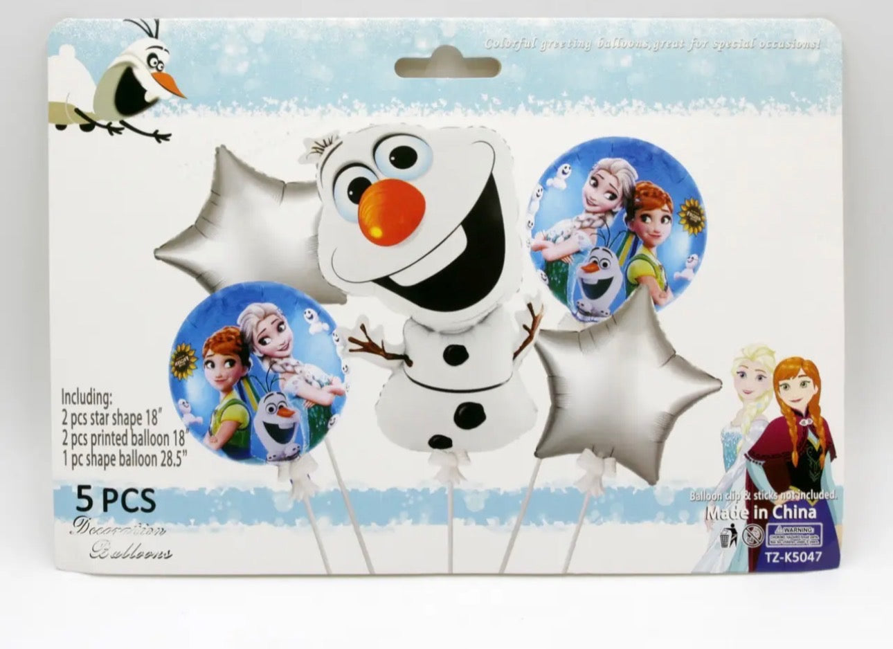 5pcs Olaf Frozen Foil Balloon