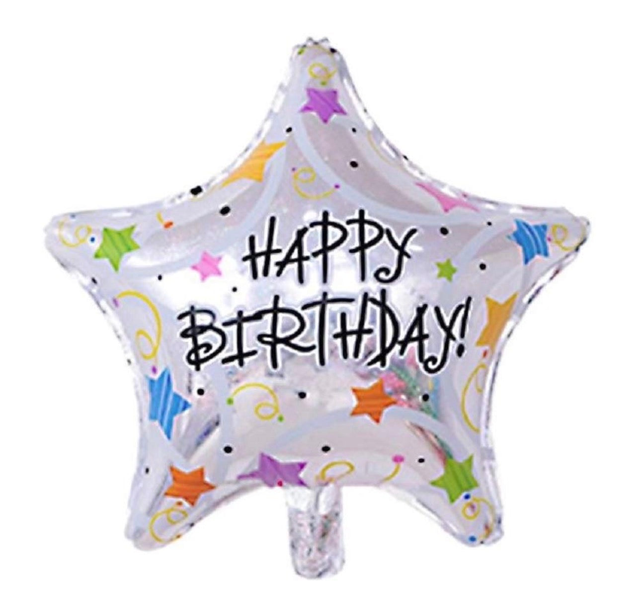 Silver Star Happy Birthday Balloon
