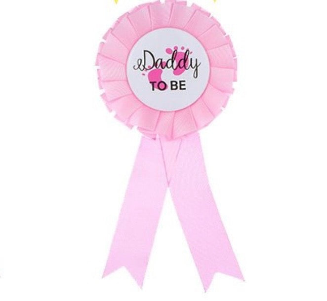 Pink Daddy To Be Badge