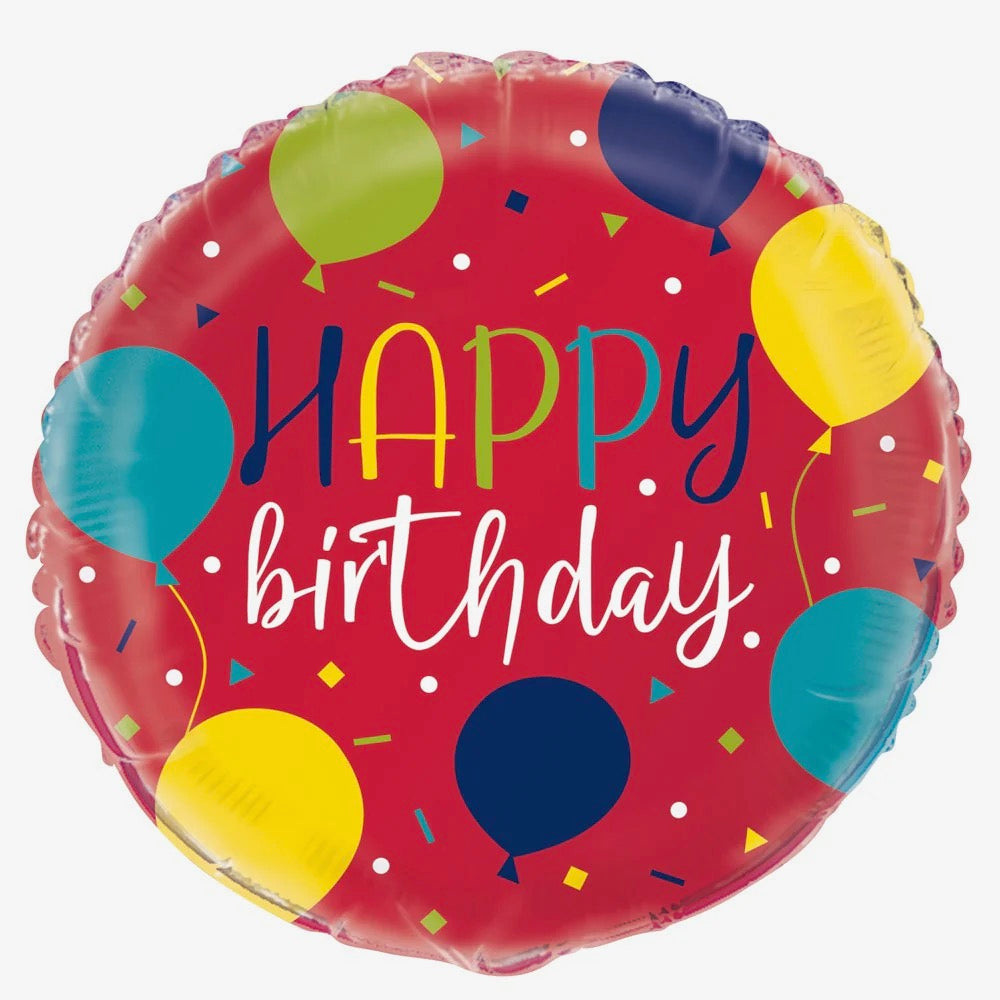 18" Round Happy Birthday Foil Balloon