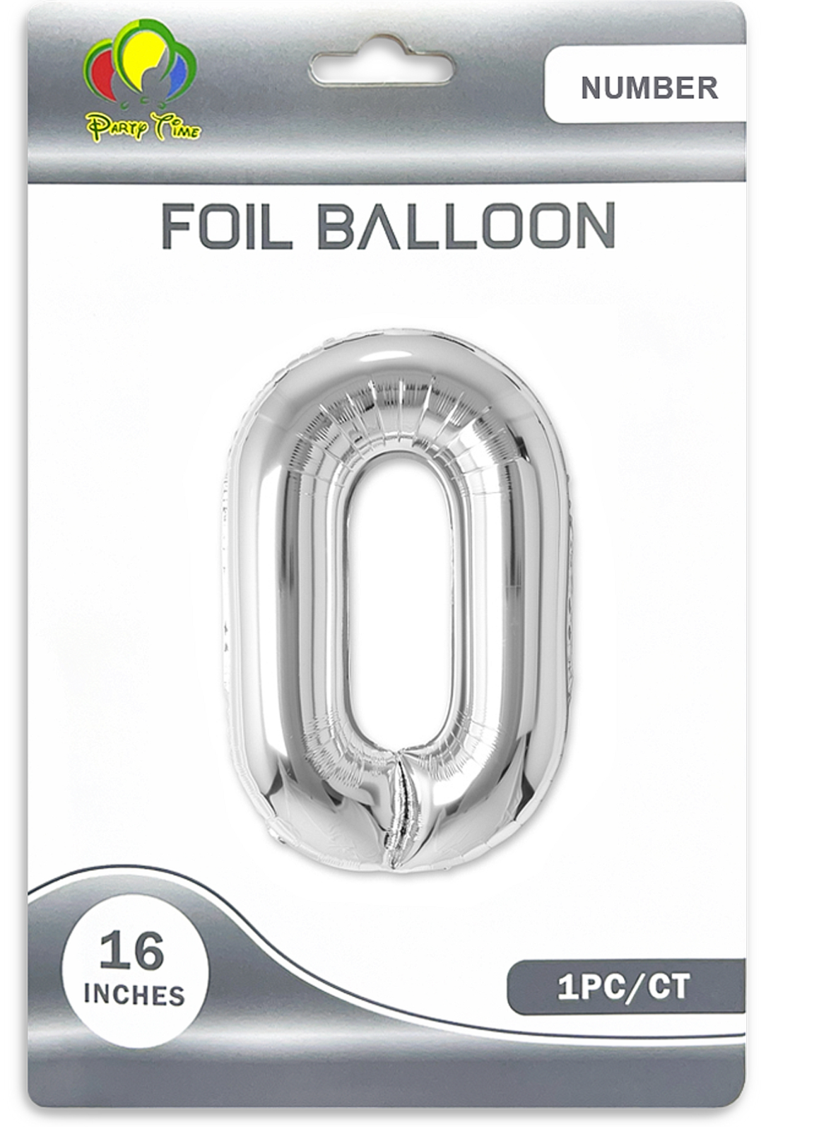 40″ Number 0 Foil Balloon, Silver