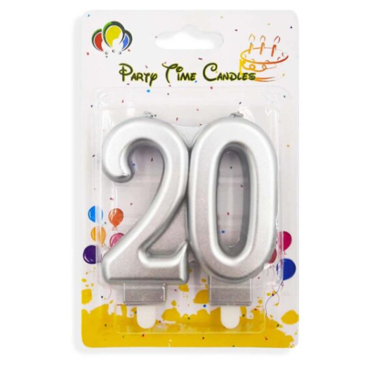 Number 20 Birthday Candle Sliver