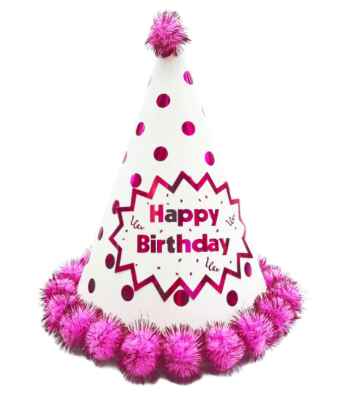 1pc 24cm Happy Birthday Party Favors White & Pink