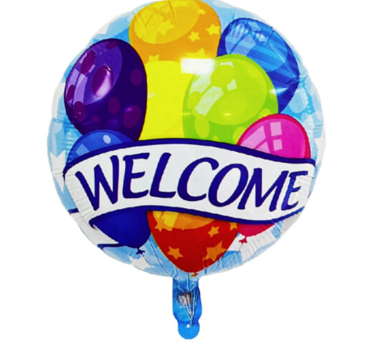 1pc 18" Round Welcome Foil Ballon