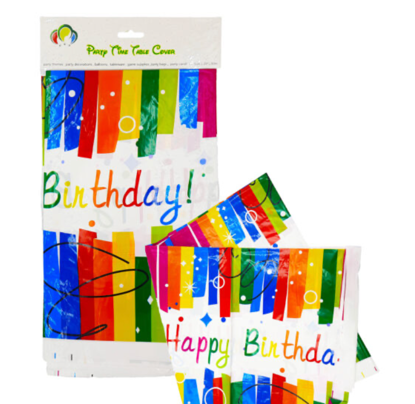 1-Piece 180cmx120cm Happy Birthday Table Cover