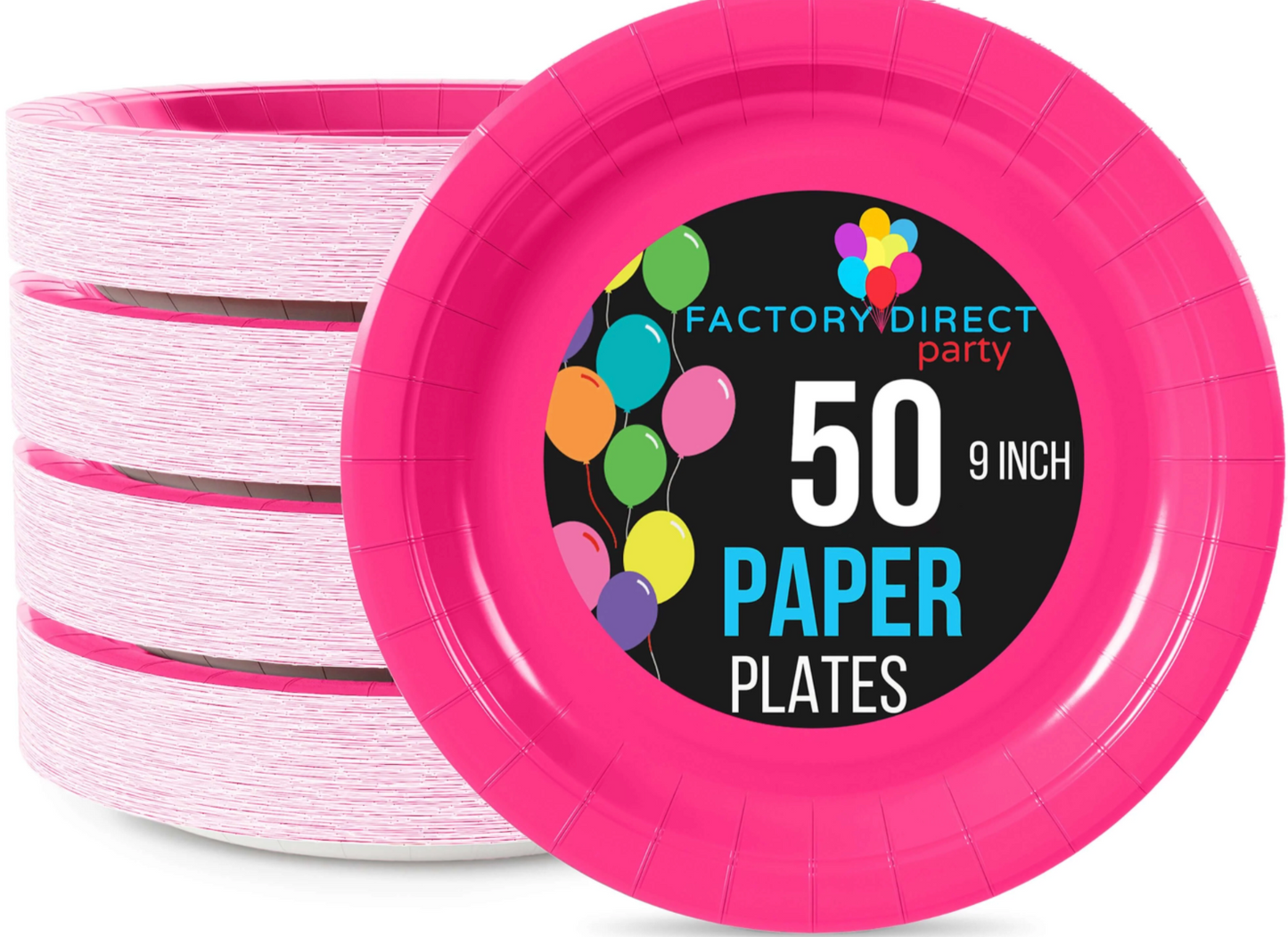 9" Hot Pink Paper Plates