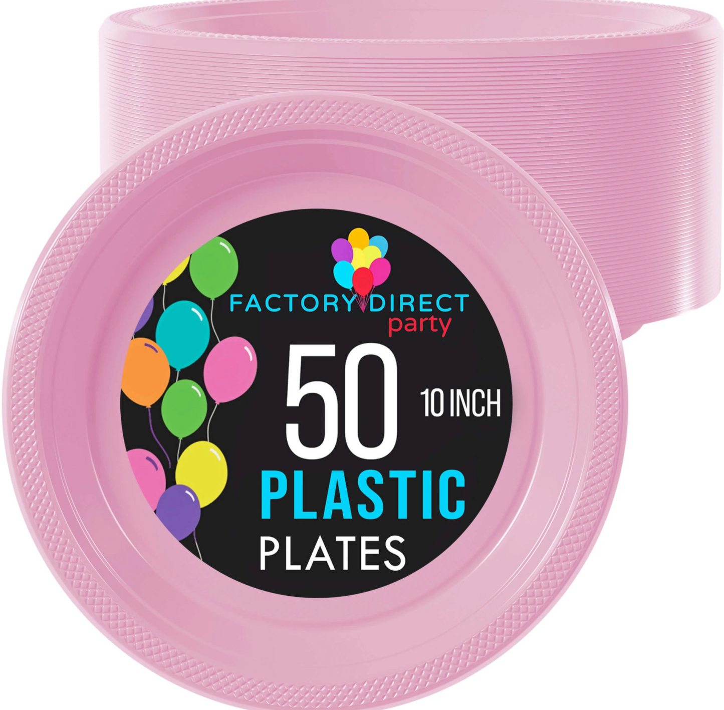 10" Pink Plastic Plates