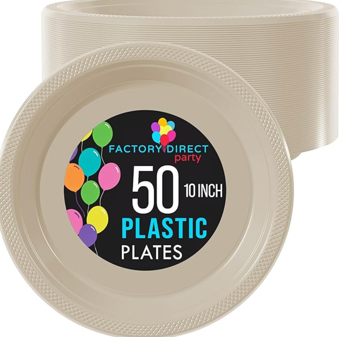 10" Ivory Plastic Plate