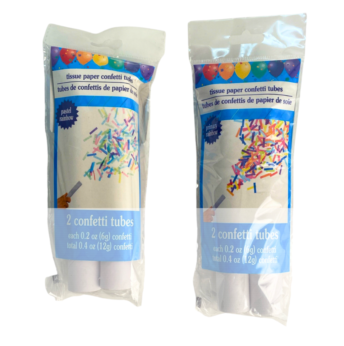 Rainbow confetti Tubes