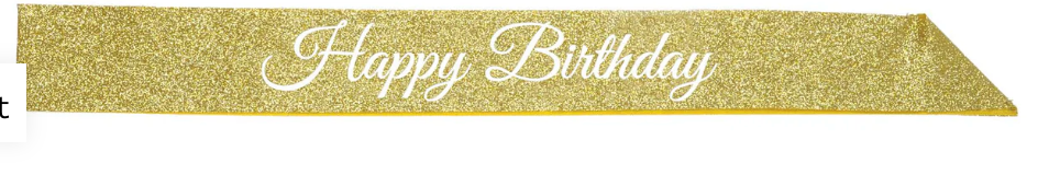 Gold Happy Birthday Sash
