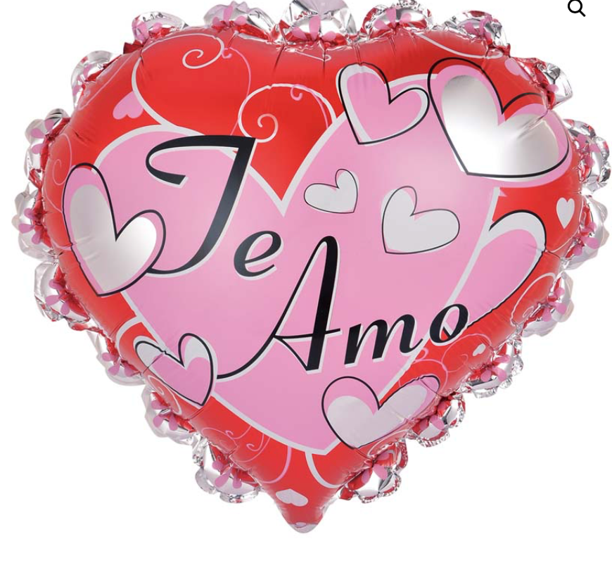 18" Te Amo Red with Pink Hearts