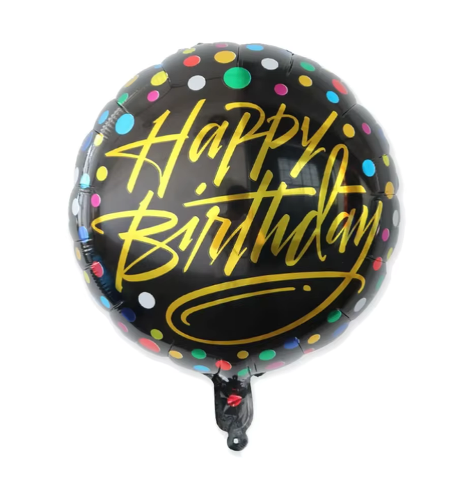 18" Happy Black Birthday Foil Balloon