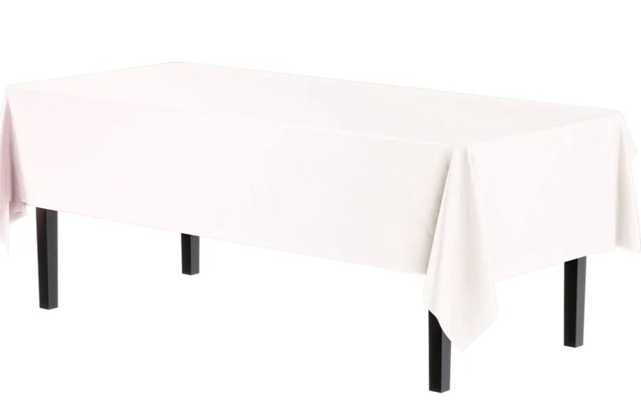 White Rectangle plastic Table Cover