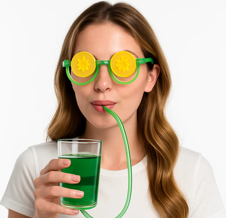 St. Patrick Day Novelty Straw Glasses Set