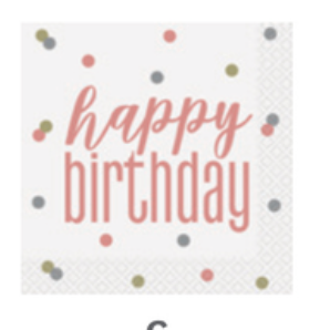 Rose Gold Happy Birthday Beverage napkin