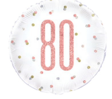 Rose Gold 80th Birthday Round Foil Balloon