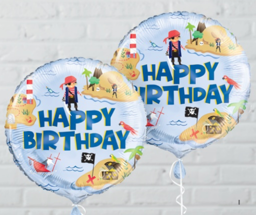 18" Round Pirate Happy Birthday Balloon