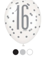 16th Birthday 6Ct Latex Balloons