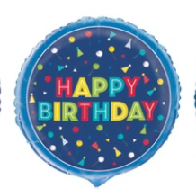 18" Round Foil Happy Birthday Balloon