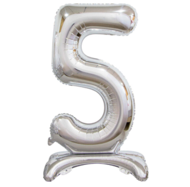 Silver 34" Standing Number 5