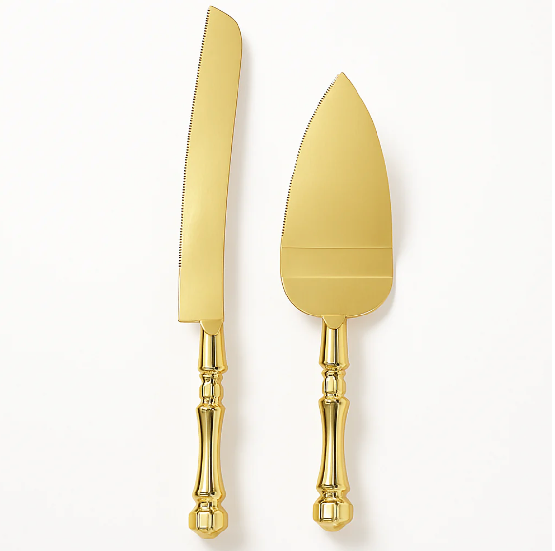 Gold Wedding Cake Server Set