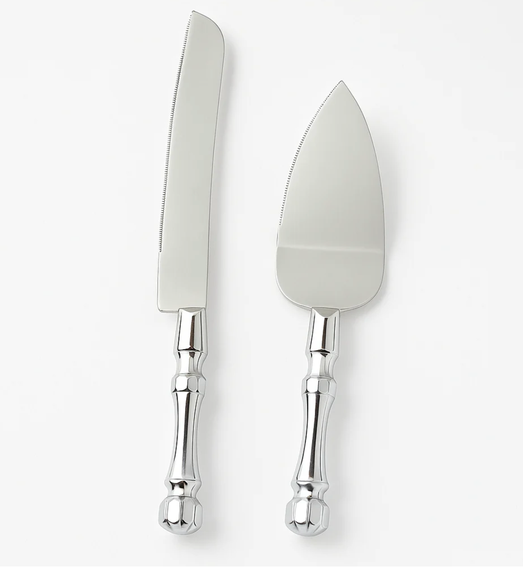 Silver Wedding Cake Server Set