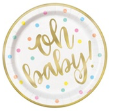 Baby Shower Oh Baby Paper plate 8Ct