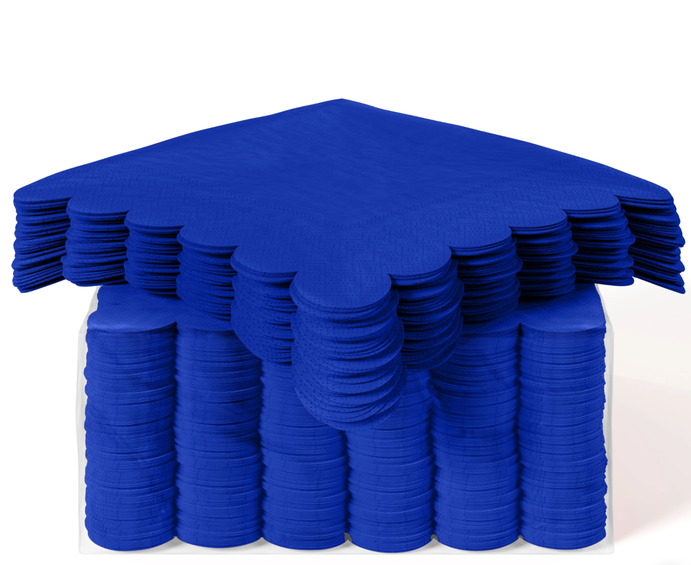 Royal Blue Scallop Beverage Napkin
