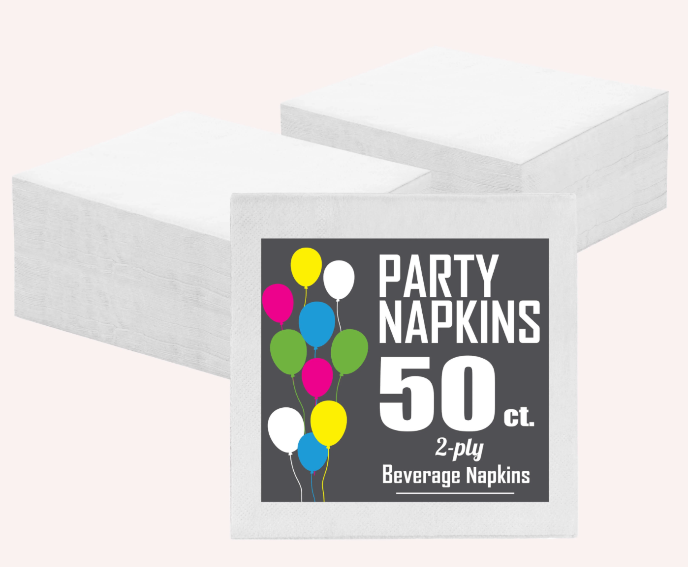 White Beverage Napkins