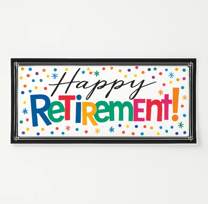 "Happy Retirement!" Multi-Colored Celebration Banner