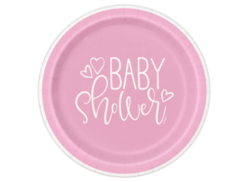 Pink baby Shower 9" Paper Plate