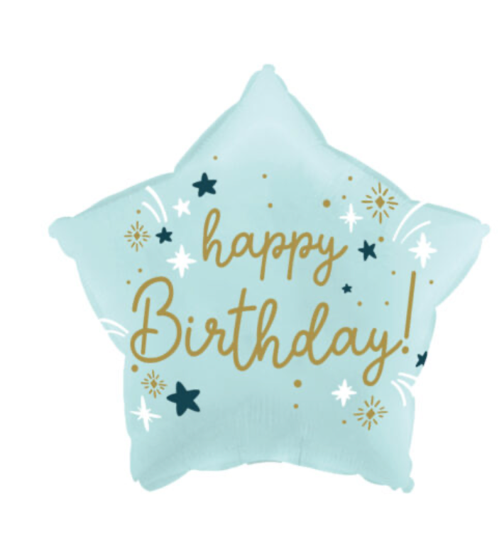 18" Star Shape Happy Birthday Foil Balloon
