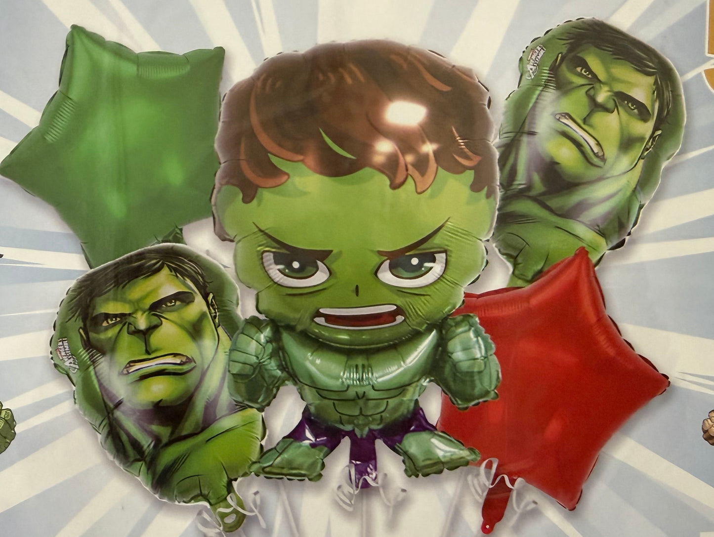 5 pcs Hulk Foil Balloon set Marvel