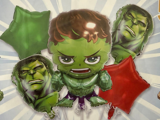 5 pcs Hulk Foil Balloon set Marvel