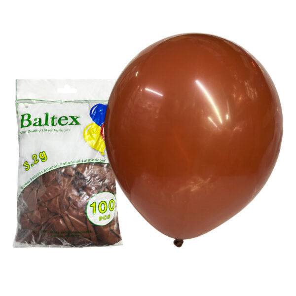 12" Brown Helium Latex Balloon for Pickup