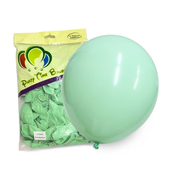 100pcs 12″ 2.8g Baltex Pastel Green Latex Balloon
