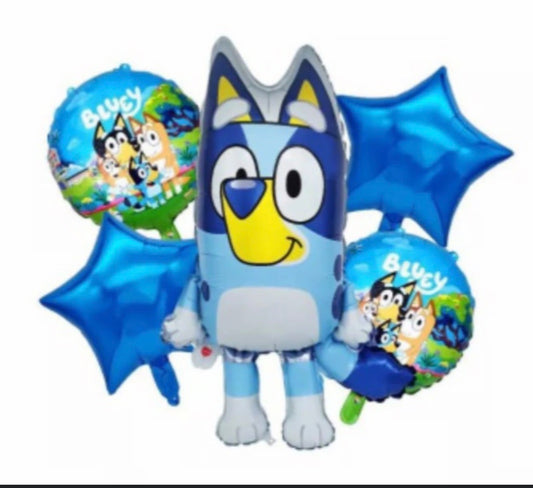 5pcs Bluey Foil Balloon