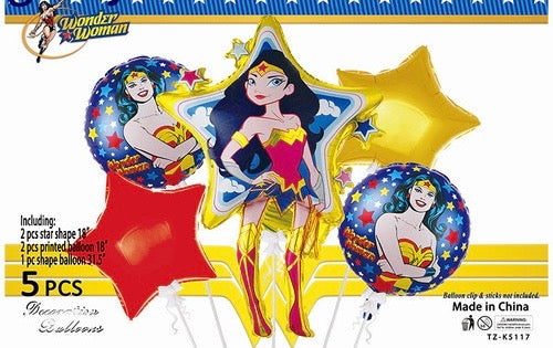 5pcs Wonder Woman Foil Balloon