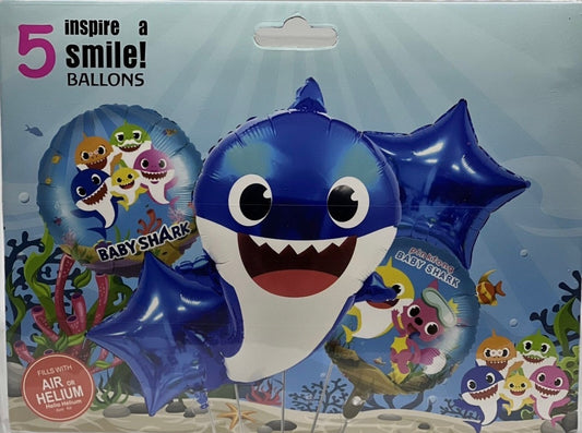 5pcs Baby Shark Foil Balloon