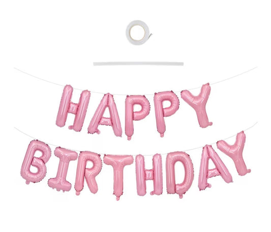 Light Pink Happy Birthday Foil Banner