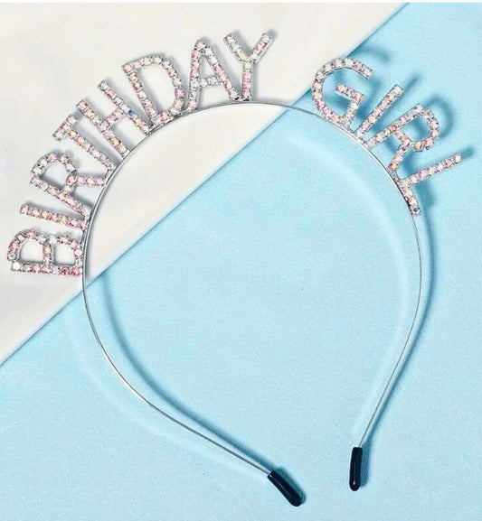Silver Birthday Girl Head Band