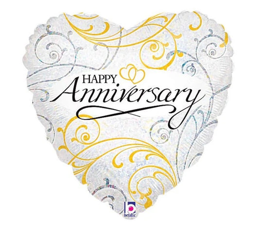 Heart Shaped Happy Anniversary Foil Balloon