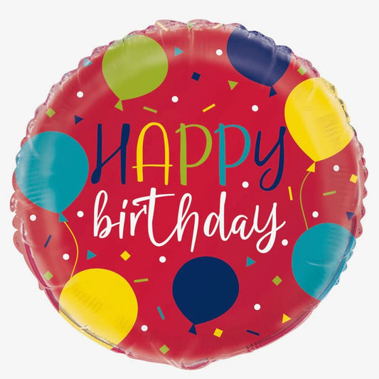 18" Round Happy Birthday Foil Balloon