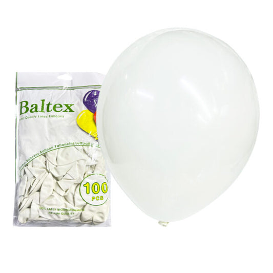 100pcs 12″ 2.8g Baltex Retro White Latex Balloon