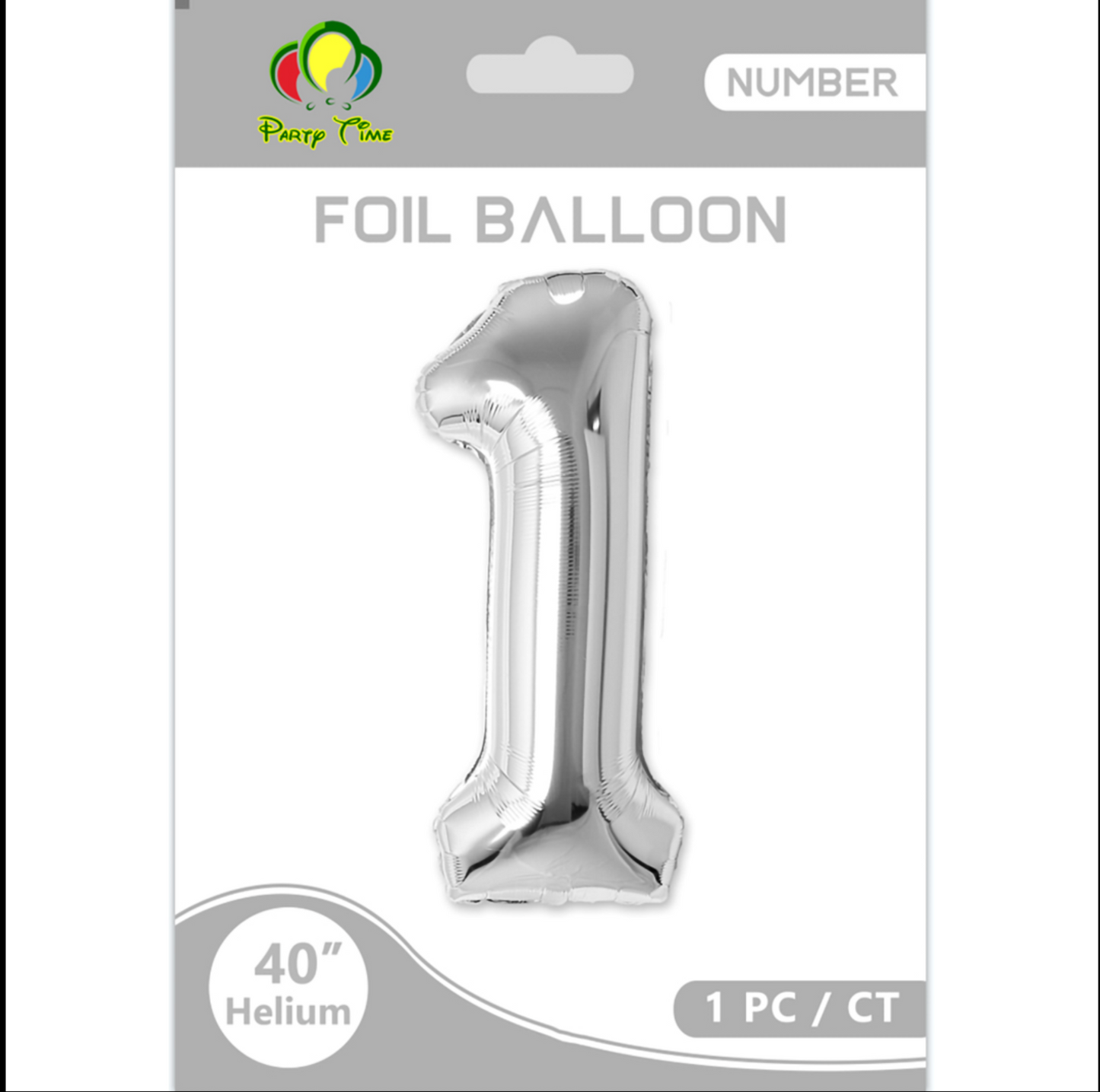 40″ Number Foil Balloon, Silver