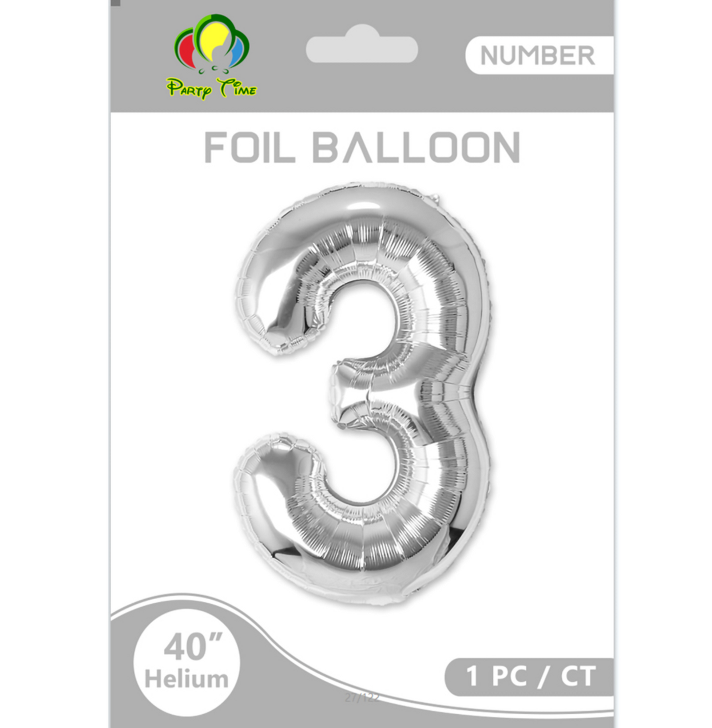 40″ Number Foil Balloon, Silver