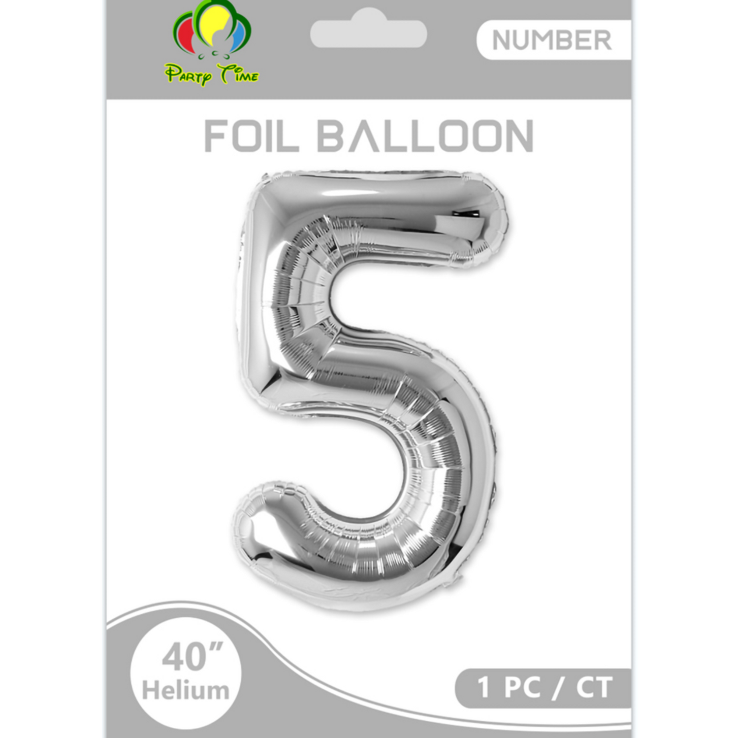40″ Number Foil Balloon, Silver