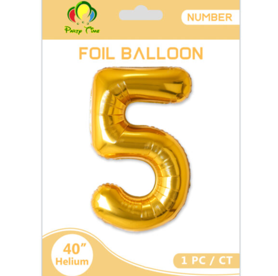 40'' Number Foil Balloon Gold